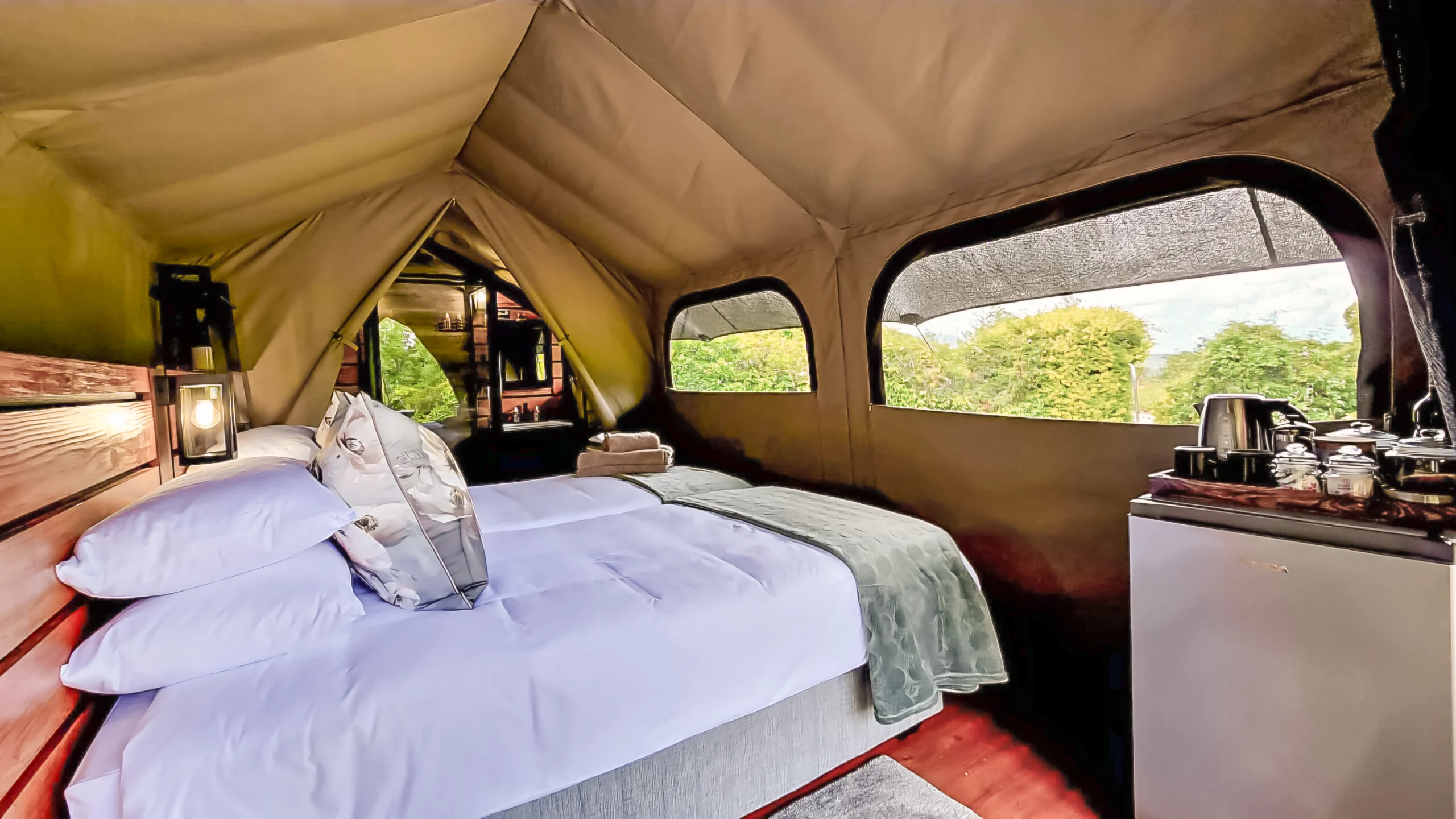 DIY Glamping Safari Tents inside